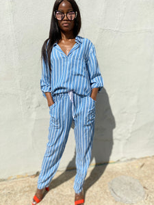 Light Stripe Denim Set