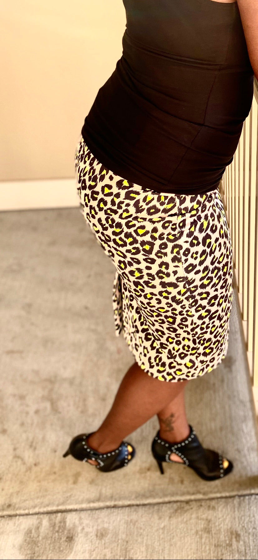 Neon Leopard Pencil Skirt