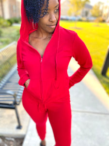 Red Jogger Set